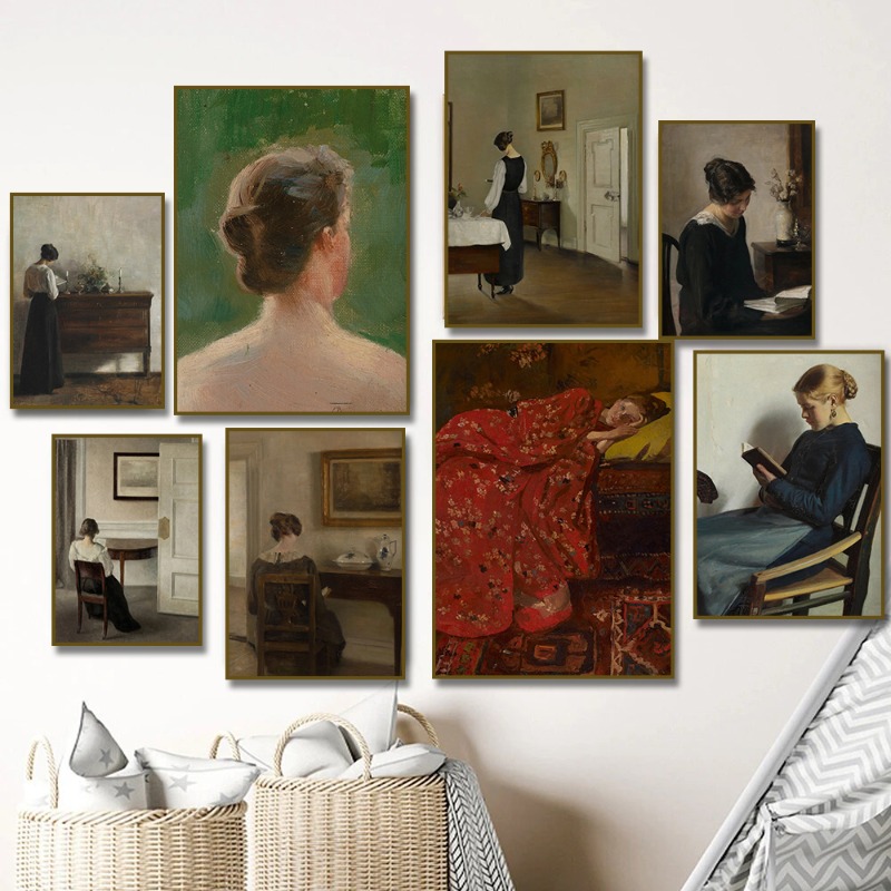 Photography Landscape - Vintage Woman Reading Woman Resting Canvas