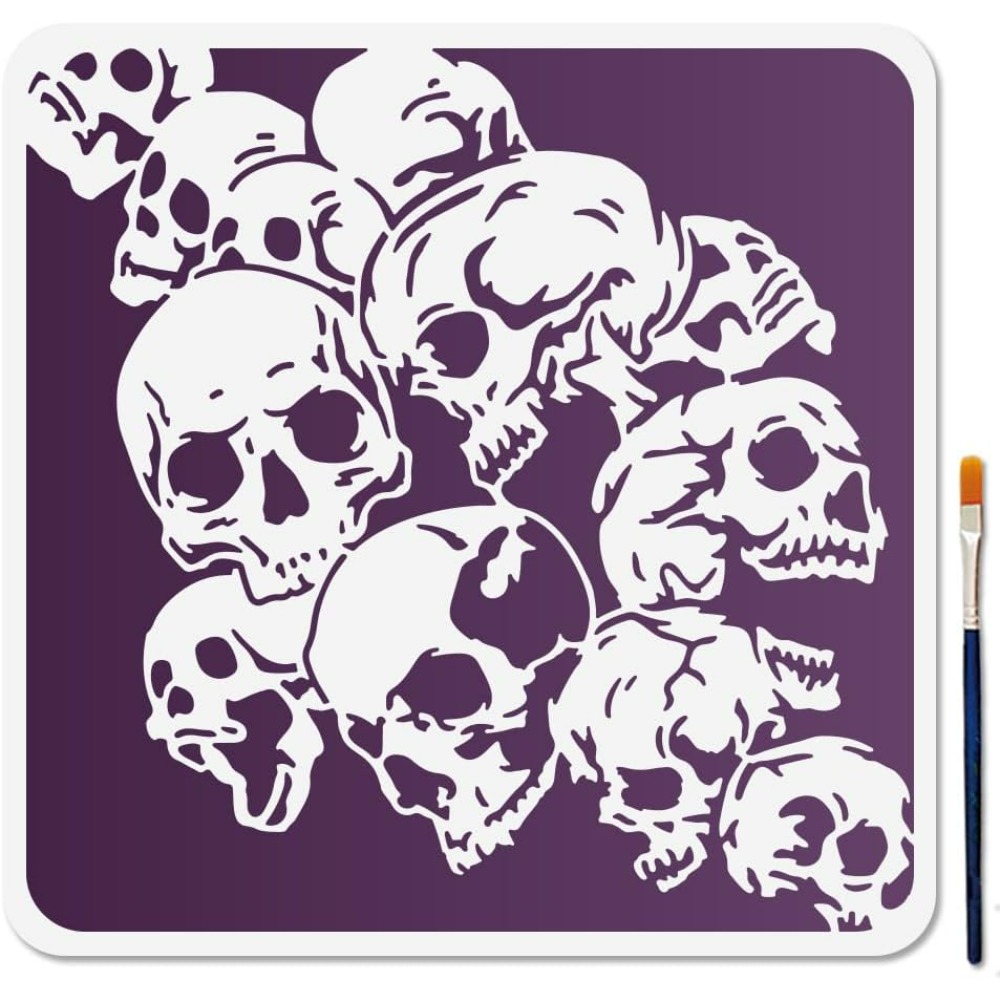 Photography Techniques - Skull Background Stencil Skull Stack Stencil