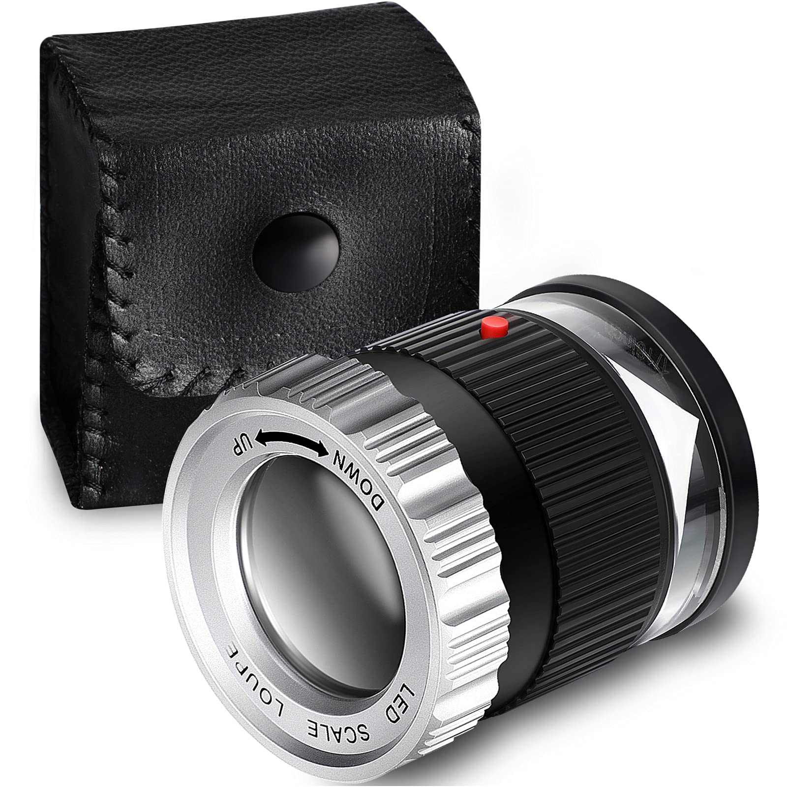 Eye Piece Magnifier - 30X Pocket Magnifier with Scale LED