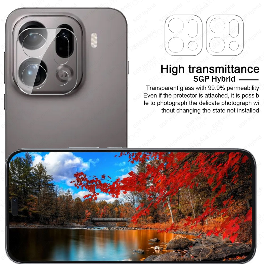 2Pcs 3D Clear Camera Glass Pro - Photography Kit Oppo Find X9 Pro 评论和价格