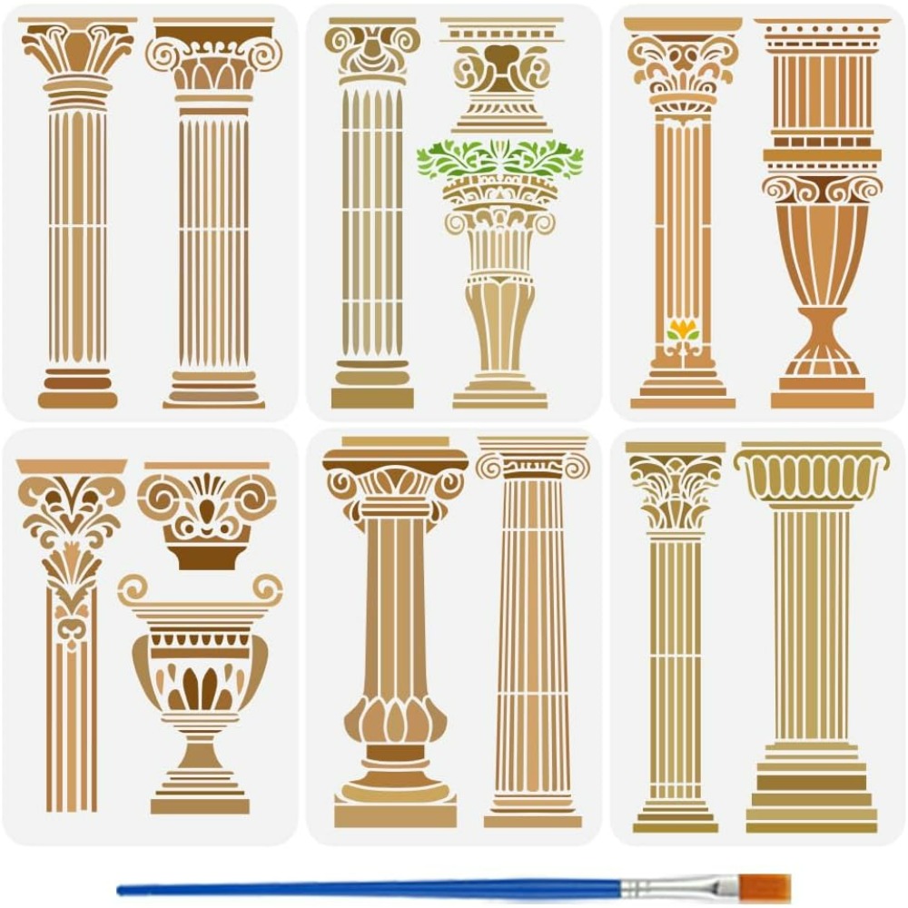 6 PCS Roman Column Stencils fo - Photography Techniques 评论和价格