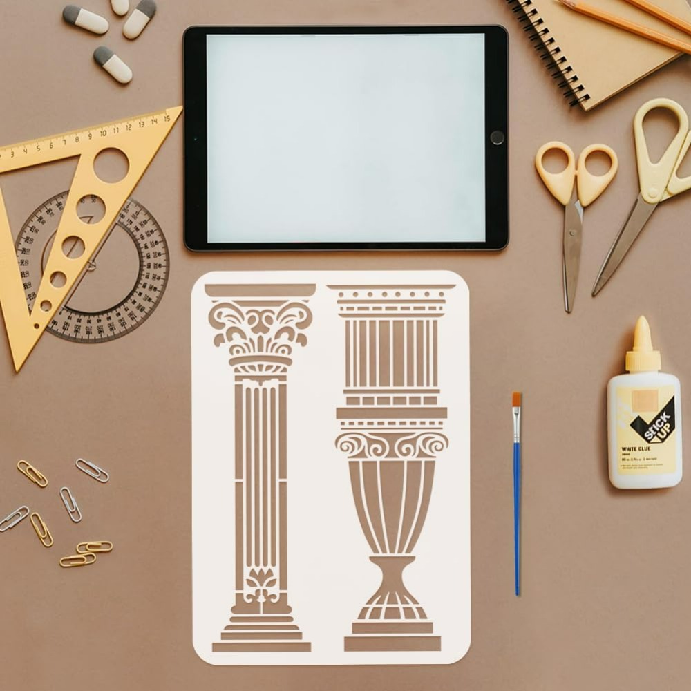 6 PCS Roman Column Stencils fo - Photography Techniques 评论和价格