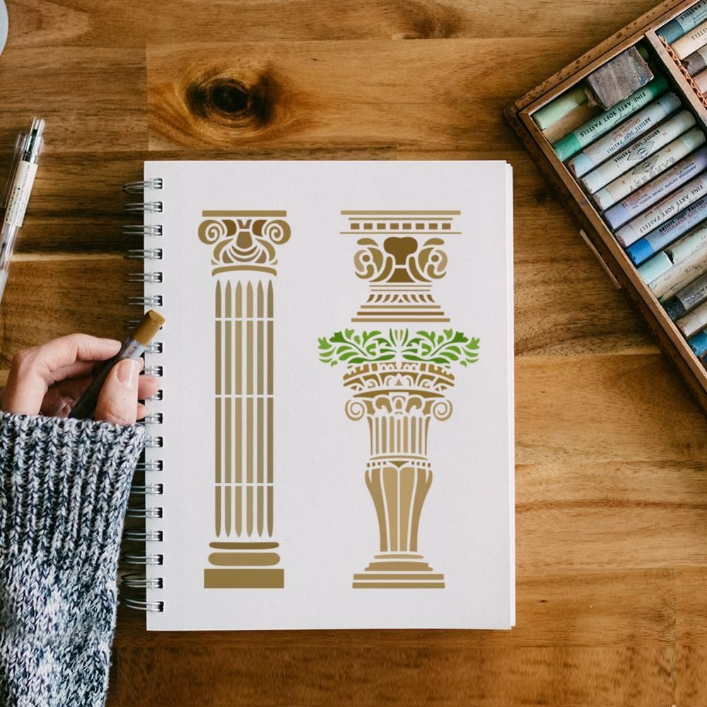 6 PCS Roman Column Stencils fo - Photography Techniques 评论和价格