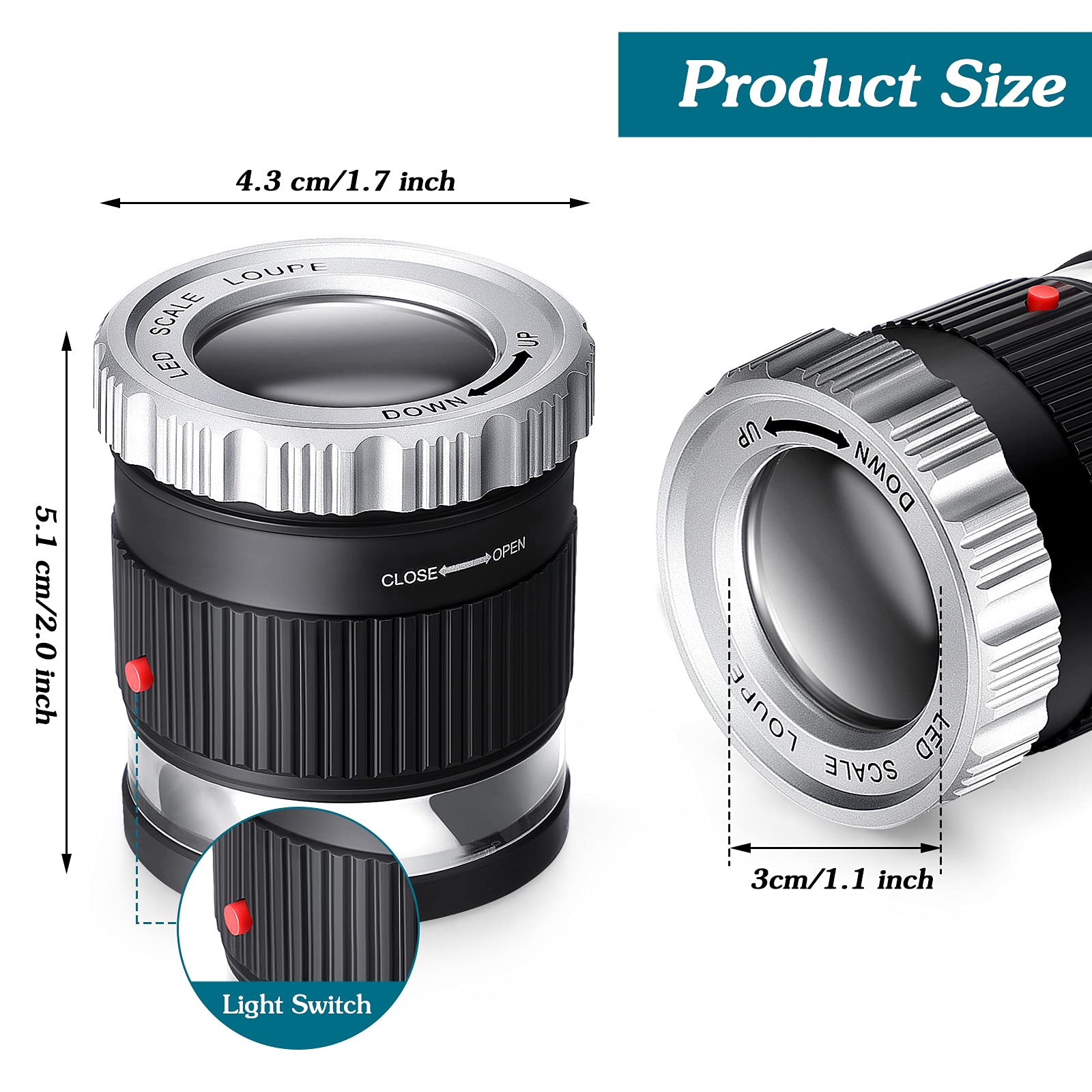 30X Pocket Magnifier with Scal - Eye Piece Magnifier 评论和价格